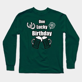 One Lucky Irish Green Beer Drinking Birthday Party Long Sleeve T-Shirt